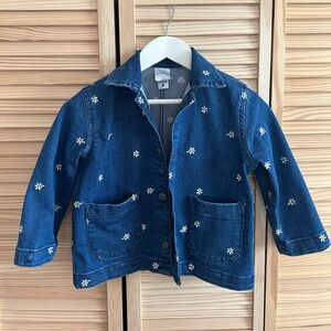 Hanna Andersson denim jacket with daisy embroidery
